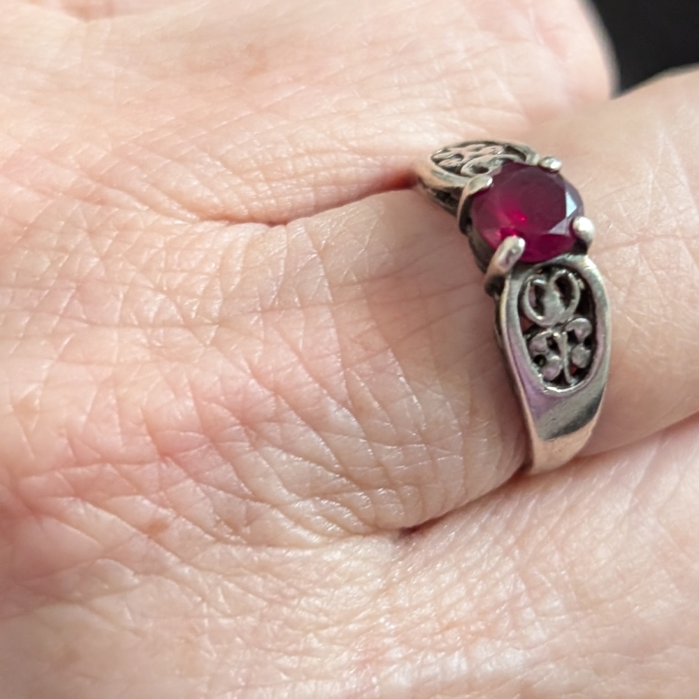 Vintage Pink Topaz Sterling Ring Size 7